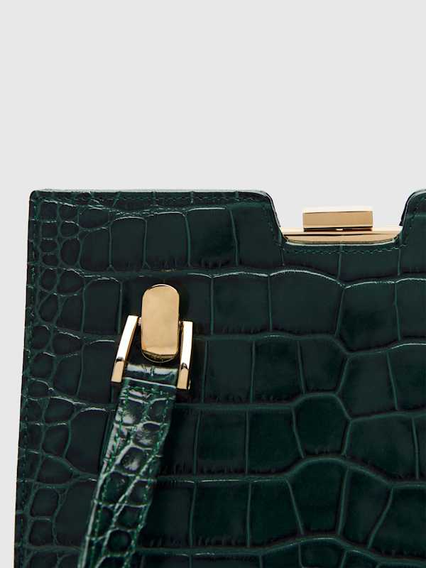 Nara Shoulder Bag - Emerald Croc