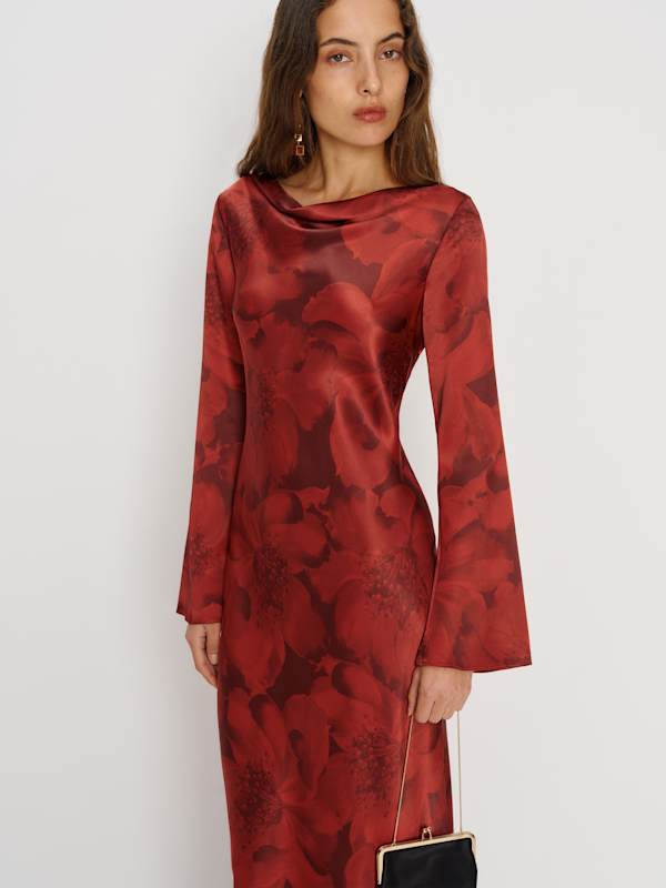 Pike Silk Maxi Dress - Carnelian