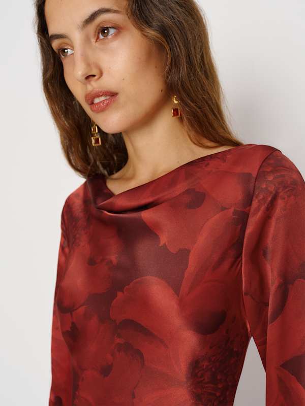 Pike Silk Maxi Dress - Carnelian