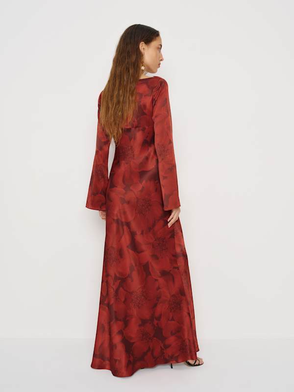 Pike Silk Maxi Dress - Carnelian