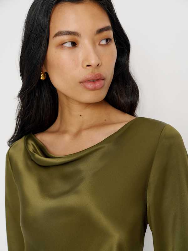 Pike Silk Maxi Dress - Moss Garden