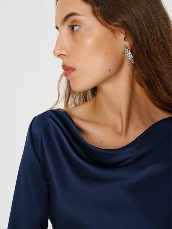 Pike Silk Maxi Dress - Navy