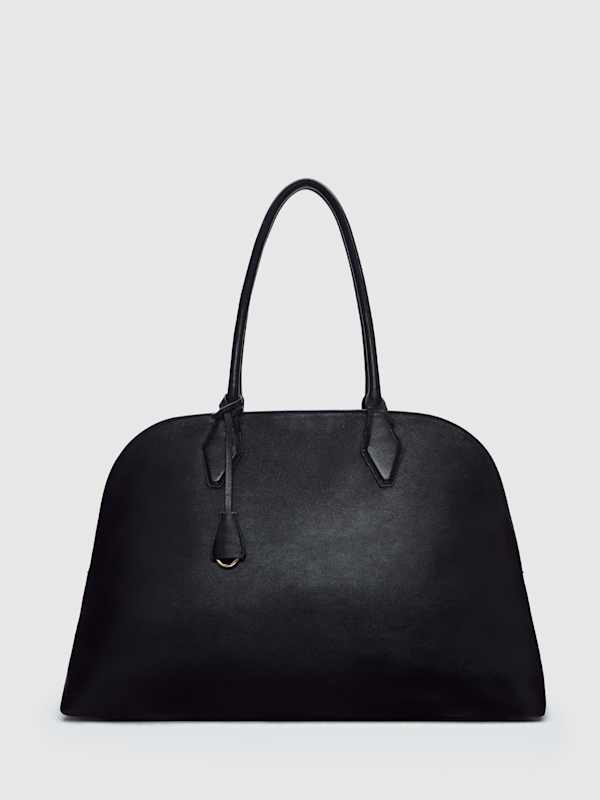Oversized Seraphina Tote - Black Leather