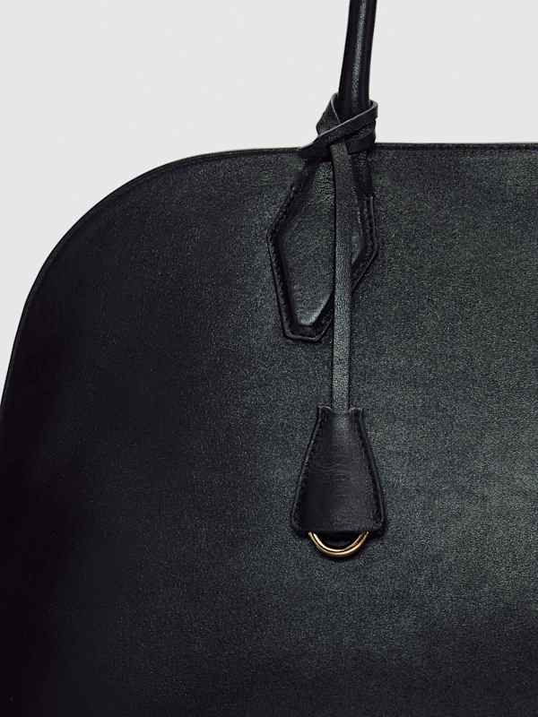 Oversized Seraphina Tote - Black Leather