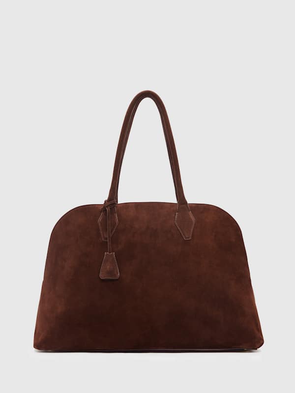 Oversized Seraphina Tote - Espresso Suede
