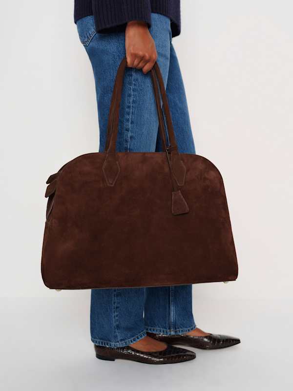 Oversized Seraphina Tote - Espresso Suede