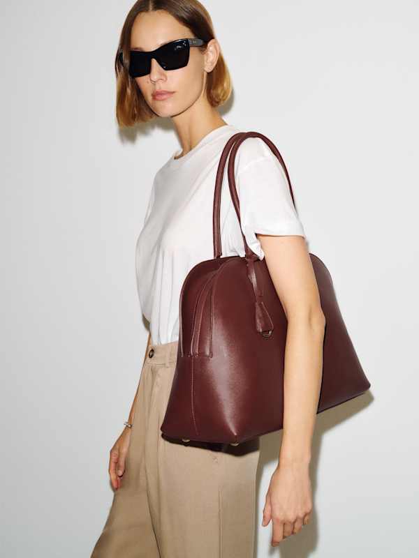 Oversized Seraphina Tote - Ruby Leather