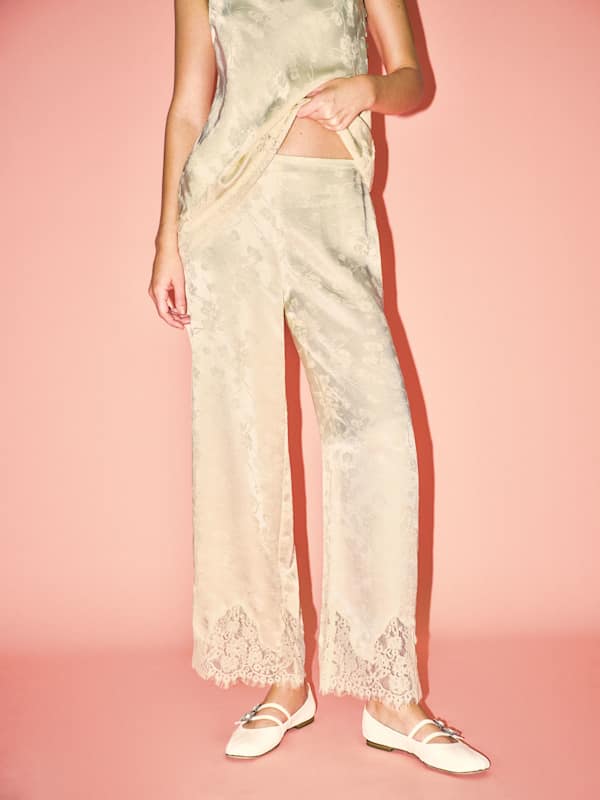 Carolina Pant - Ivory Jacquard