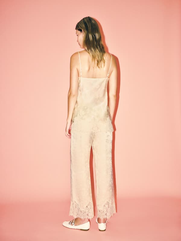 Carolina Pant - Ivory Jacquard