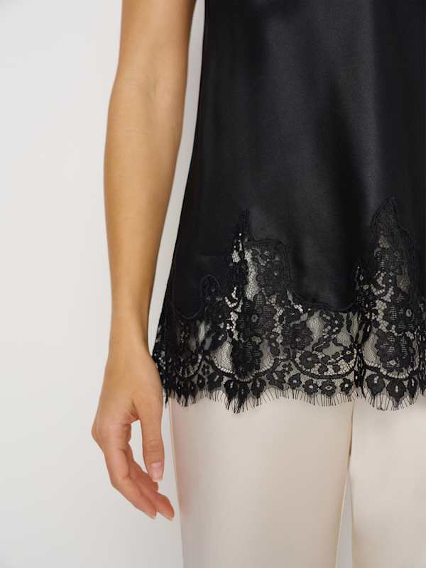 Carolina Silk Top - Black