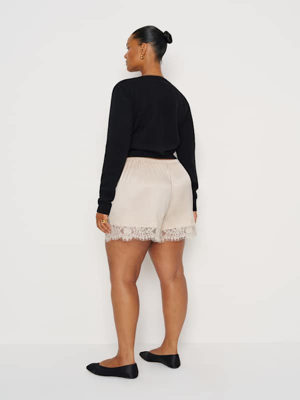 Fern Satin Short Es - Almond