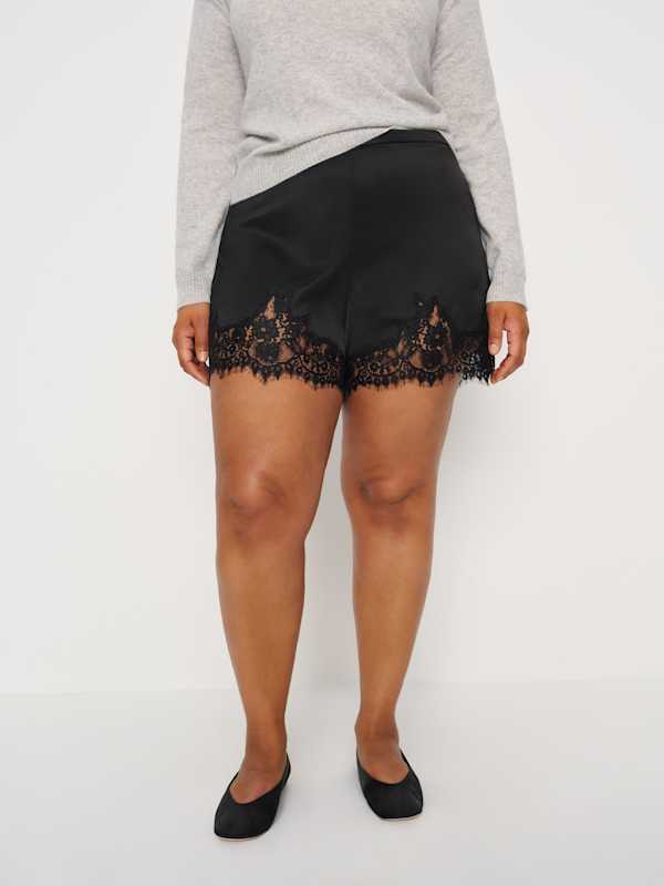 Fern Satin Short Es - Black