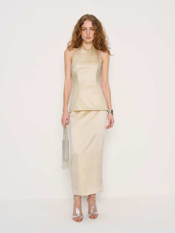 Celine Silk Two Piece - Almond