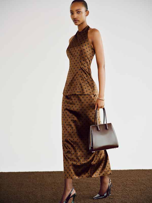 Celine Silk Two Piece - Portobello Dot