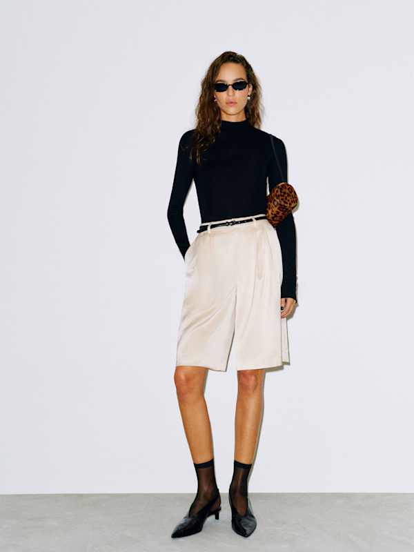 Drew Satin Short - Almond