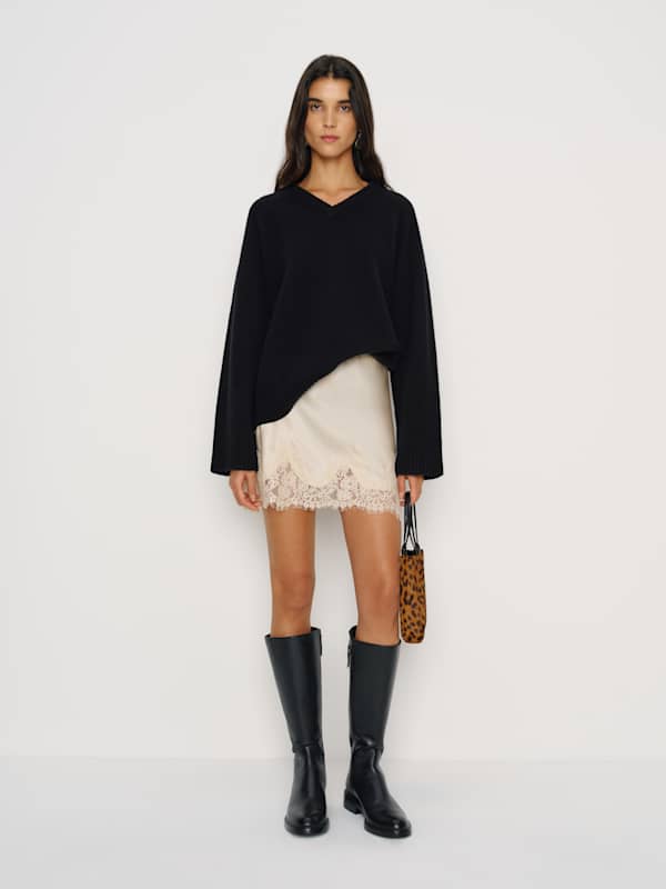 Carolina Silk Mini Skirt - Almond