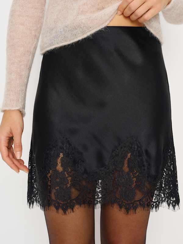 Carolina Silk Mini Skirt - Black