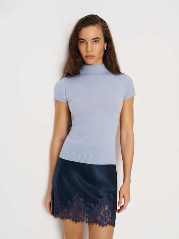 Carolina Silk Mini Skirt - Midnight