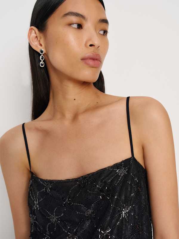 Ines Top - Black Sequin