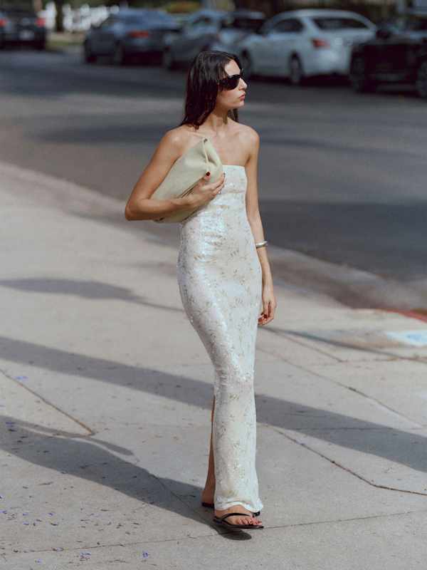 Ellison Knit Dress - Ivory Sequin