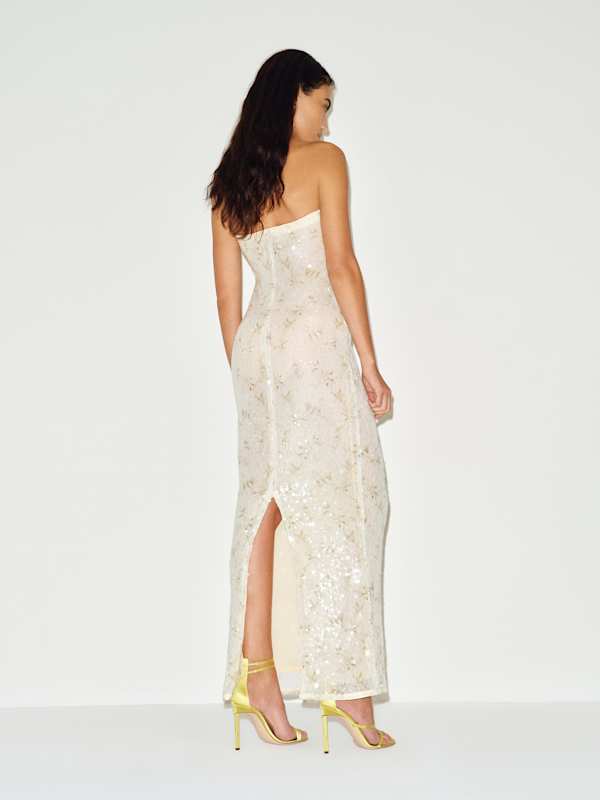 Ellison Knit Dress - Ivory Sequin