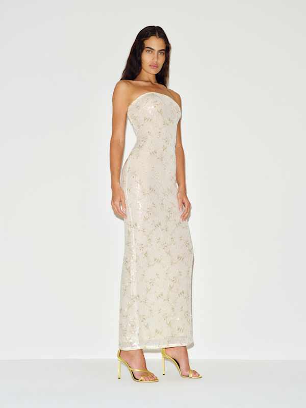 Ellison Knit Dress - Ivory Sequin