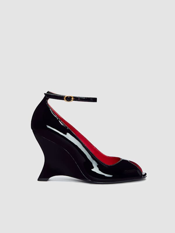 Cheri Wedge - Black Patent
