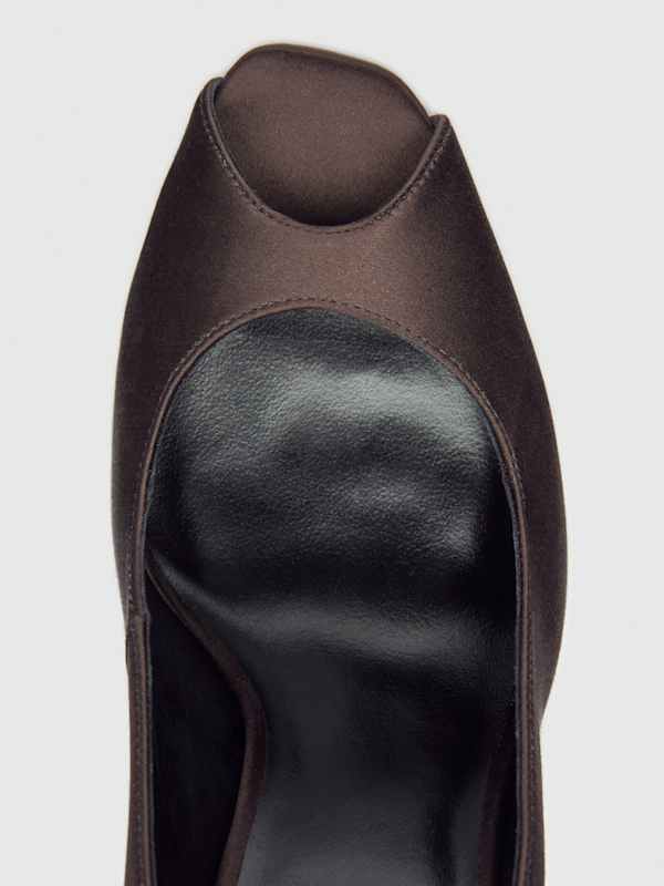 Cheri Wedge - Chocolate Satin