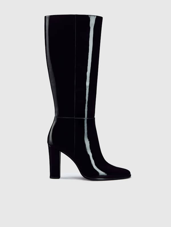 Aurelie Knee Boot - Black Patent