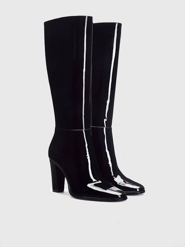 Aurelie Knee Boot - Black Patent