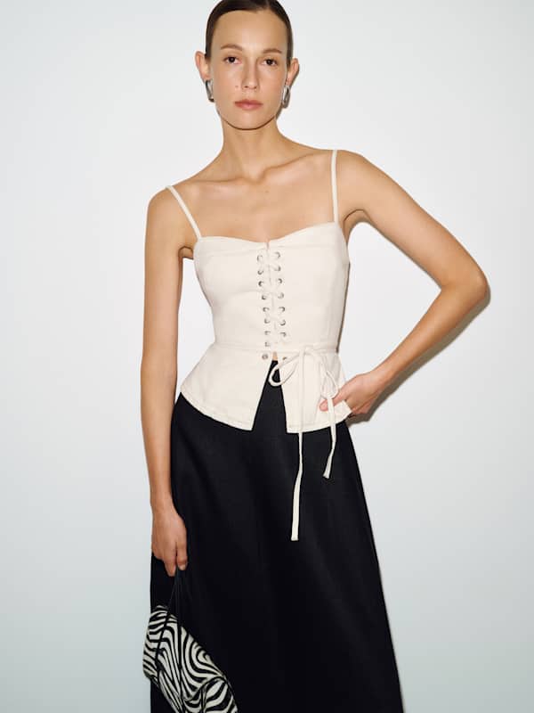 Clayten Denim Top - Fior Di Latte