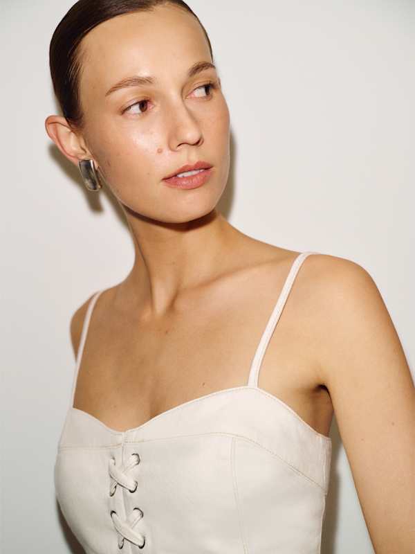 Clayten Denim Top - Fior Di Latte