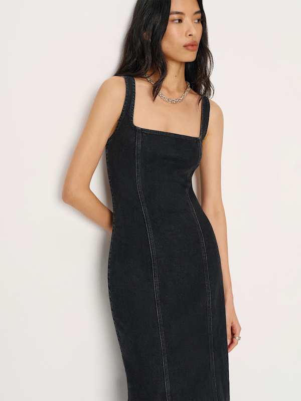 Gladys Super Stretch Denim Midi Dress - Volta
