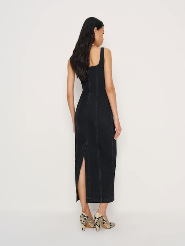 Gladys Super Stretch Denim Midi Dress - Volta