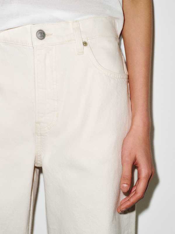 Reisa Adjustable Waist Baggy Jeans - Fior Di Latte