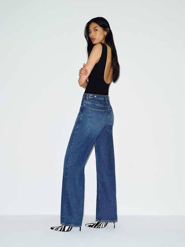 Reisa Adjustable Waist Baggy Jeans - Maggiore