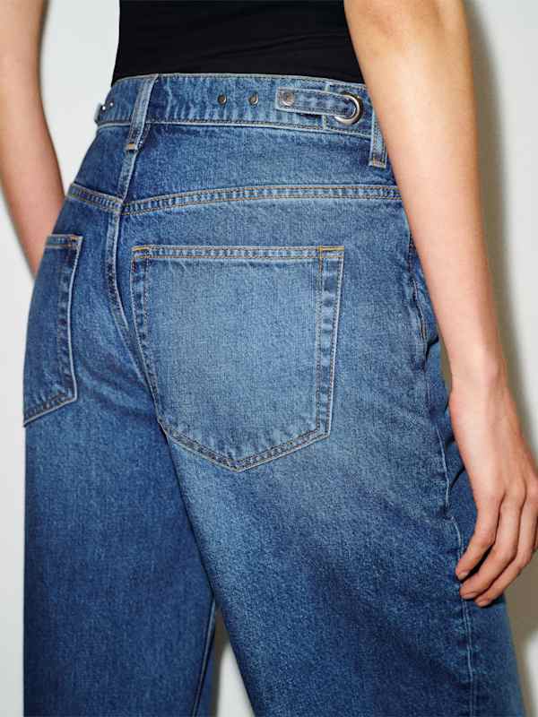 Reisa Adjustable Waist Baggy Jeans - Maggiore