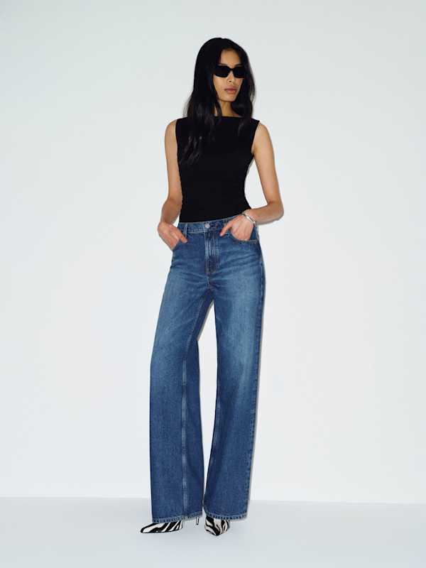 Reisa Adjustable Waist Baggy Jeans - Maggiore