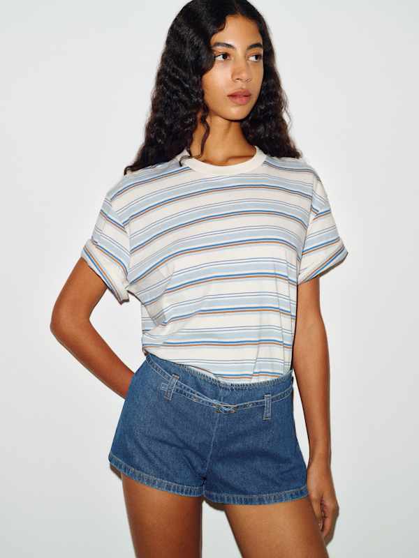 June 2 In Low Rise Denim Short - Faxa Belted