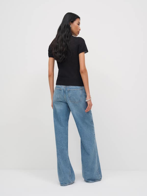 Laurel Sheer Alpaca Mock Neck - Black