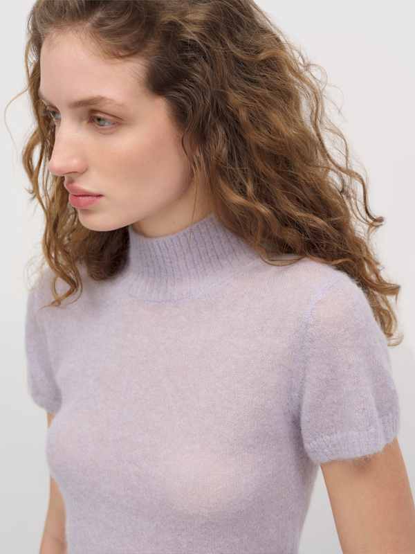 Laurel Sheer Alpaca Mock Neck - Dream