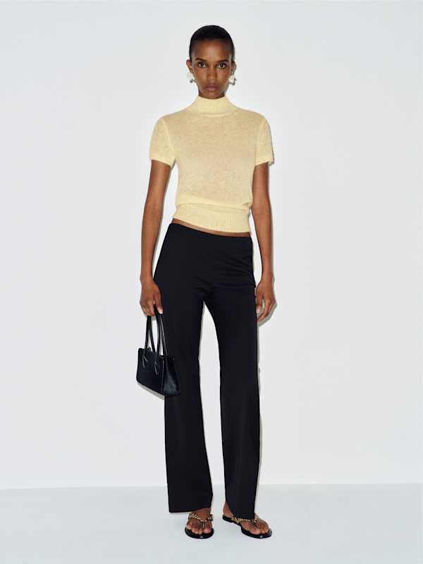 Laurel Sheer Alpaca Mock Neck - Pineapple