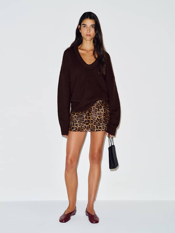 Jonie Cashmere Oversized Scoop Neck - Mole