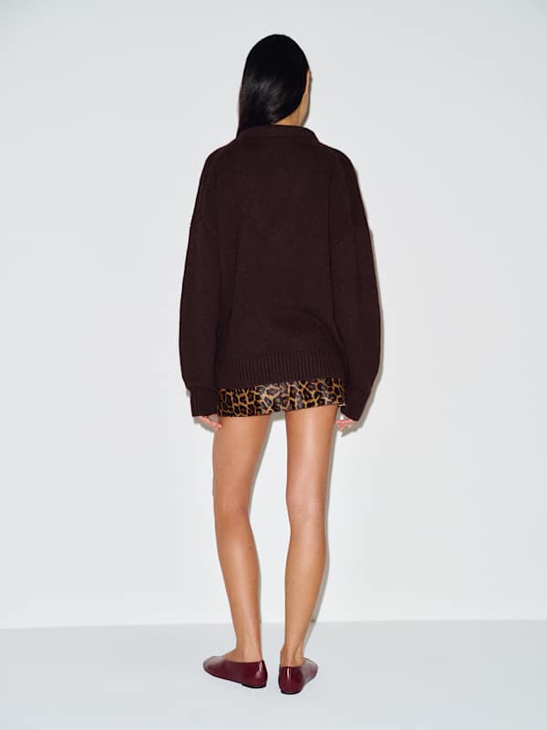 Jonie Cashmere Oversized Scoop Neck - Mole