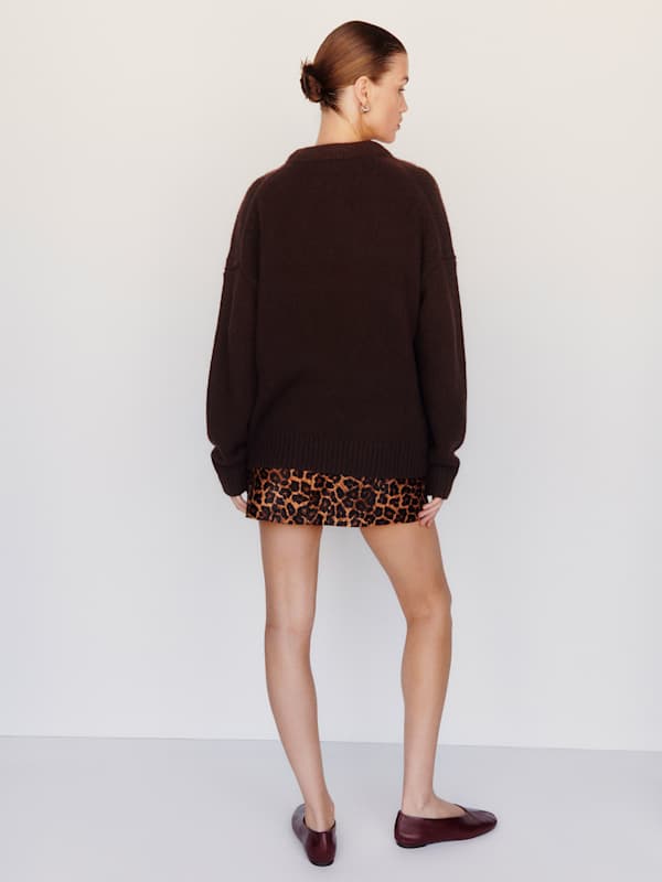 Jonie Cashmere Oversized Scoop Neck - Mole