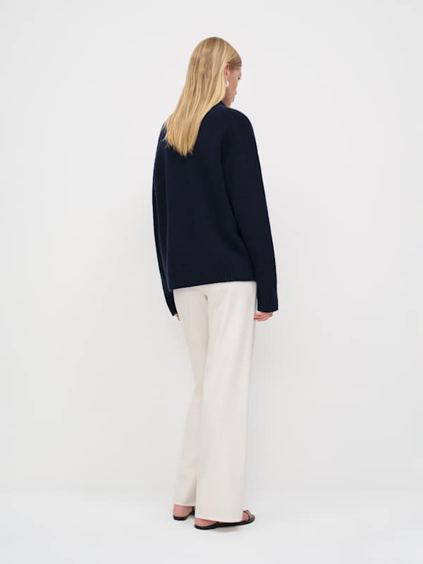 Jonie Cashmere Oversized Scoop Neck - Navy