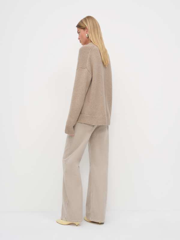 Jonie Cashmere Oversized Scoop Neck - Oatmeal