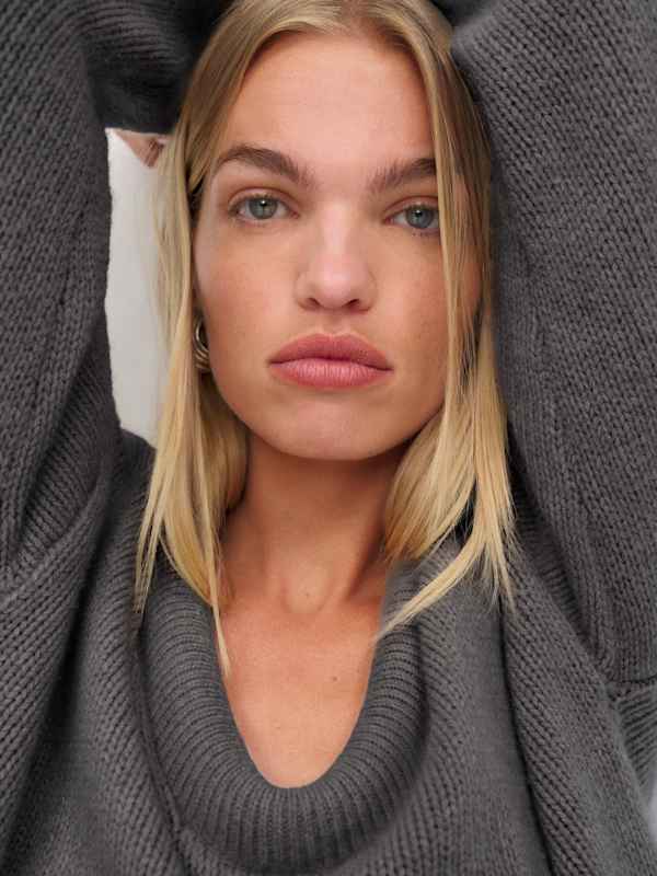 Jonie Cashmere Oversized Scoop Neck - Thunder