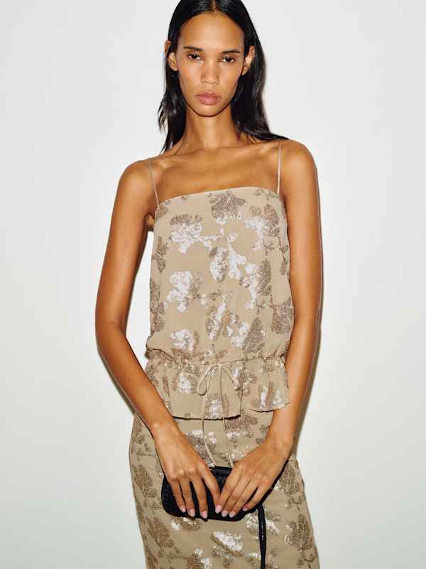 Silvia Top - Antique Sequin