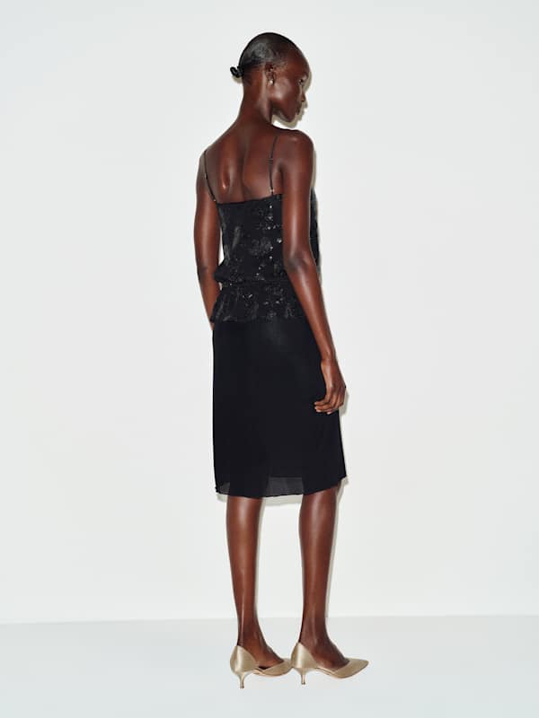 Silvia Top - Black Sequin